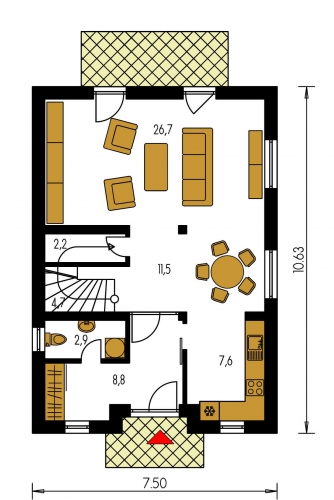 Mirror image | Floor plan of ground floor - KOMPAKT 37